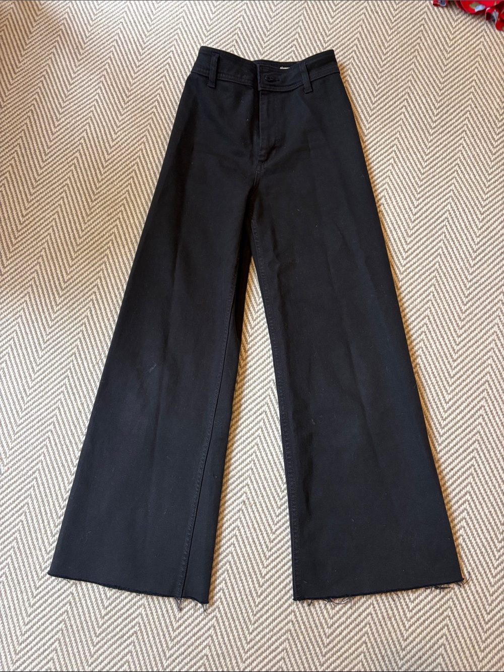 Zara Black Wide-Leg High-Rise Jeans